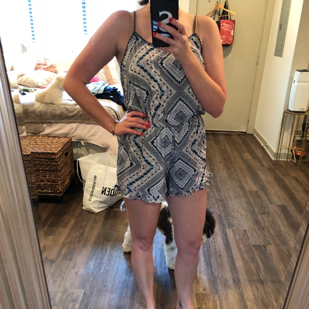 Paisley navy Romper